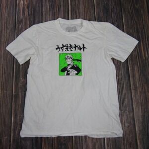 Naruto Shippuden Shirt Mens Large White Anime Graphic Tee Manga Japanese Cartoon
